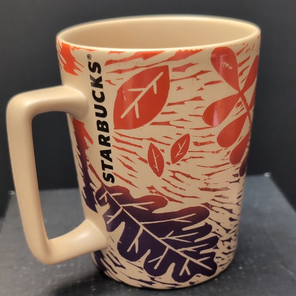 Starbucks 2017 Fall Autumn Leaves 12 oz Ceramic Coffee Mug.